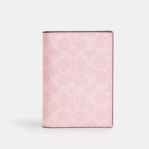 Coach Pink Signature Passport Wallet